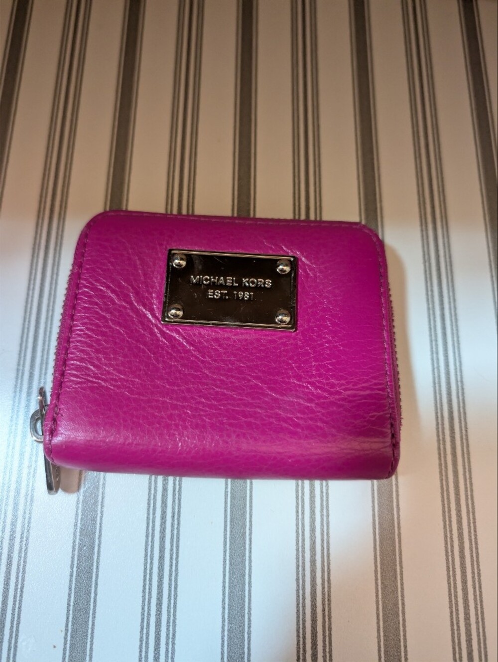 Michael Kors Fuchsia Leather Zip Wallet